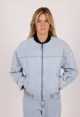 Rusty Rusty Mel Oversized Denim Bomber Jacket Sky Blue