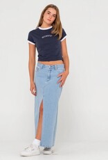 Rusty Rusty Celeste Low Rise Denim Maxi Skirt Sky Blue Heather