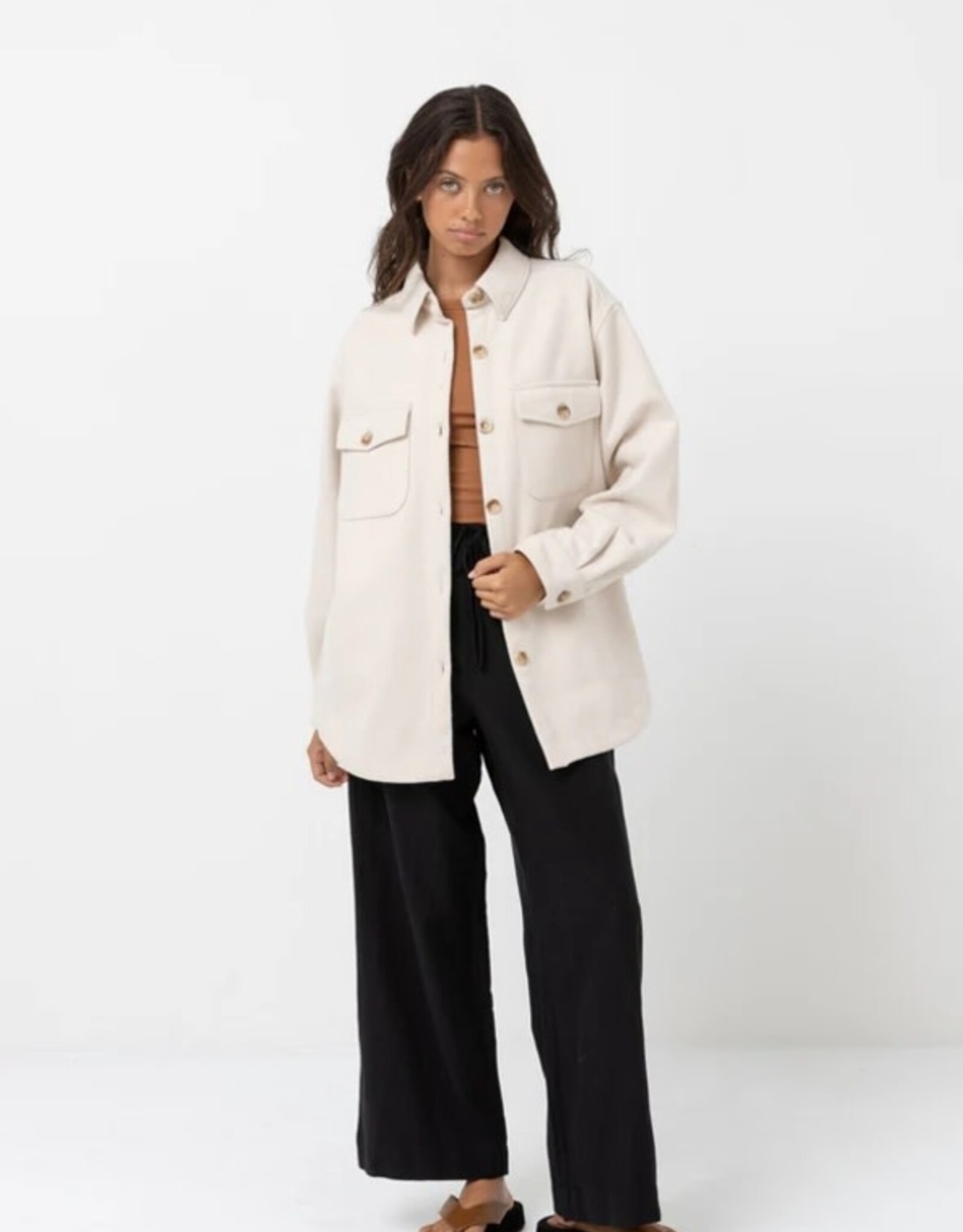 Rhythm Rhythm Classic Minimal Shacket Oat