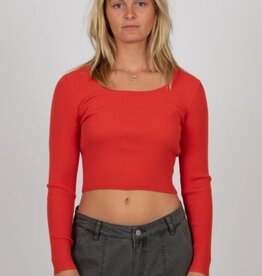 Rusty Rusty Ava Long Sleeve Knit Top Cherry
