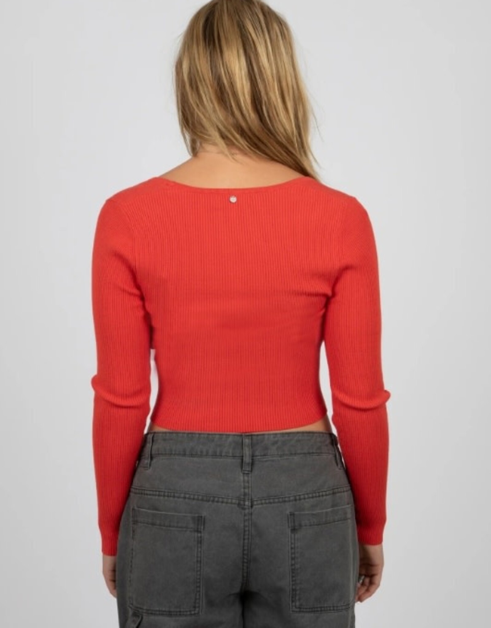 Rusty Rusty Ava Long Sleeve Knit Top Cherry
