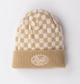 Rusty Rusty Check Mate Beanie Cream