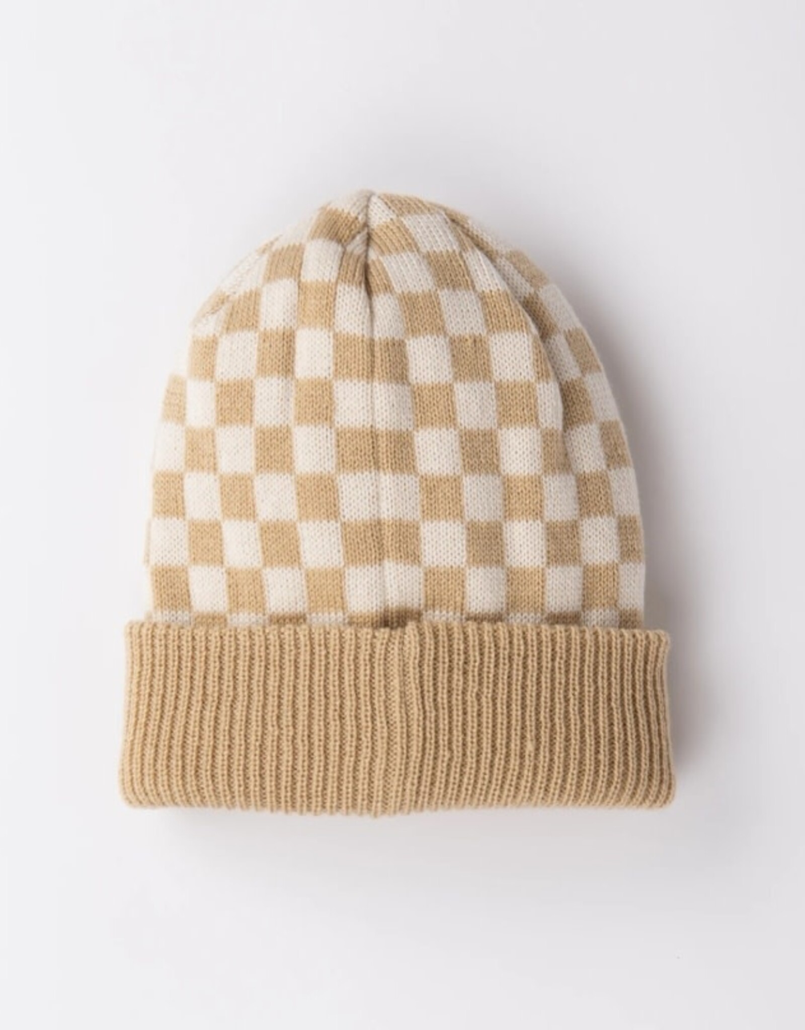 Rusty Rusty Check Mate Beanie Cream
