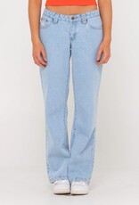 Rusty Rusty Super Low Rise Straight Leg Denim Jean Sky Blue Heather