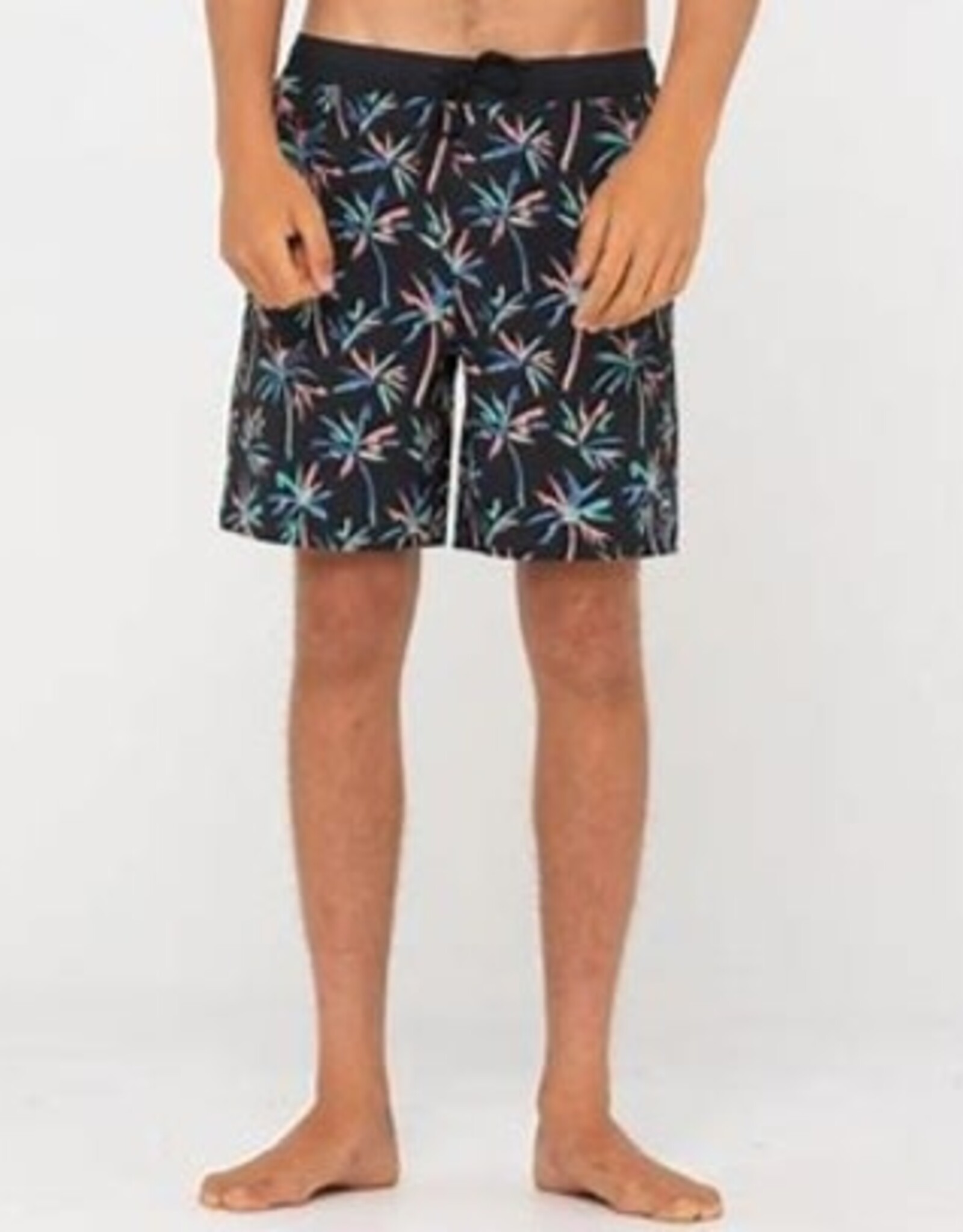 Rusty Rusty Psyche Palms Elastic Boardshort Black