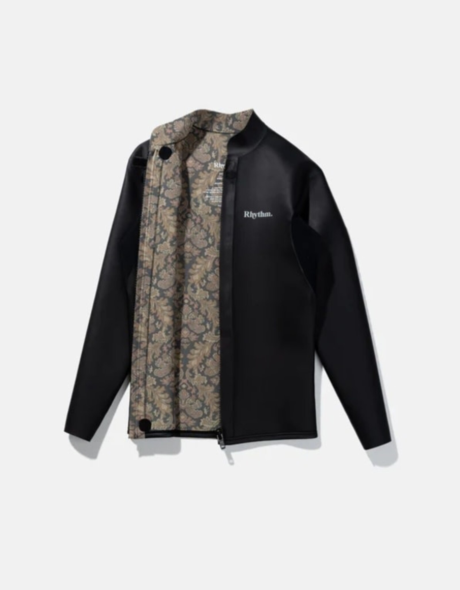 Rhythm Rhythm Classic Retro Front Zip Wetsuit Jacket Black