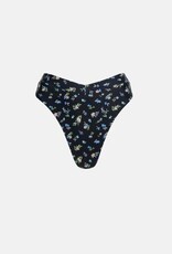 Rhythm Rhythm Fleur Floral Deep V Hi Waist Bikini Pant Black
