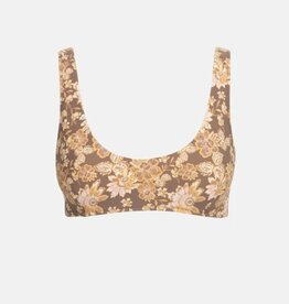 Rhythm Rhythm Arcadia Paisley Crop Bikini Top Chocolate