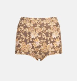 Rhythm Rhythm Arcadia Paisley Surf Short Bikini Pant Chocolate