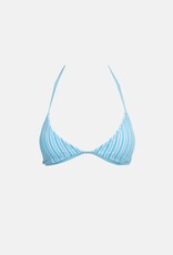 Rhythm Rhythm Terry Sands Stripe Fixed Halter Triangle Bikini Top Blue