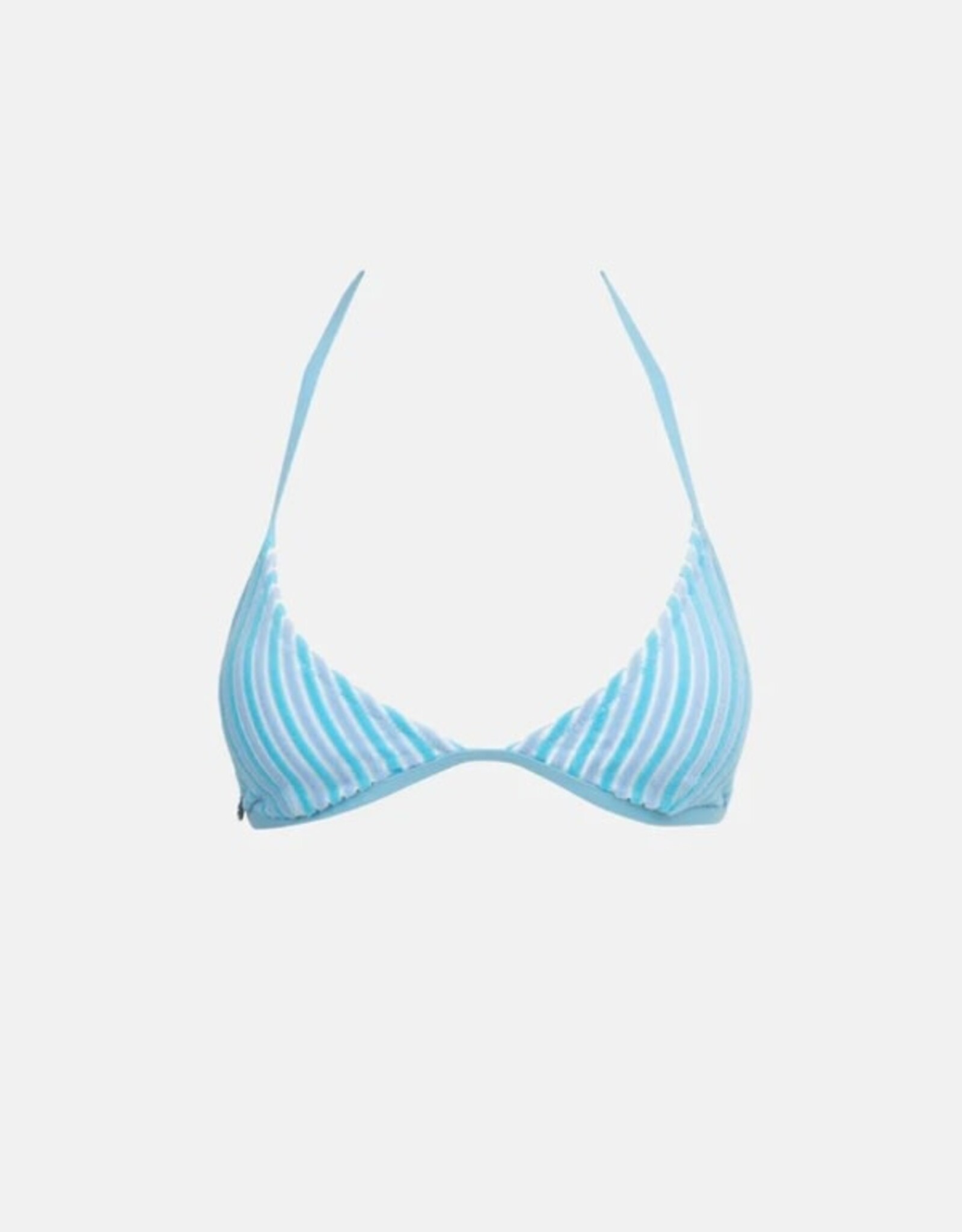 Rhythm Rhythm Terry Sands Stripe Fixed Halter Triangle Bikini Top Blue