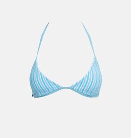 Rhythm Rhythm Terry Sands Stripe Fixed Halter Triangle Bikini Top Blue