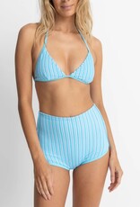 Rhythm Rhythm Terry Sands Stripe Fixed Halter Triangle Bikini Top Blue