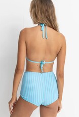 Rhythm Rhythm Terry Sands Stripe Fixed Halter Triangle Bikini Top Blue