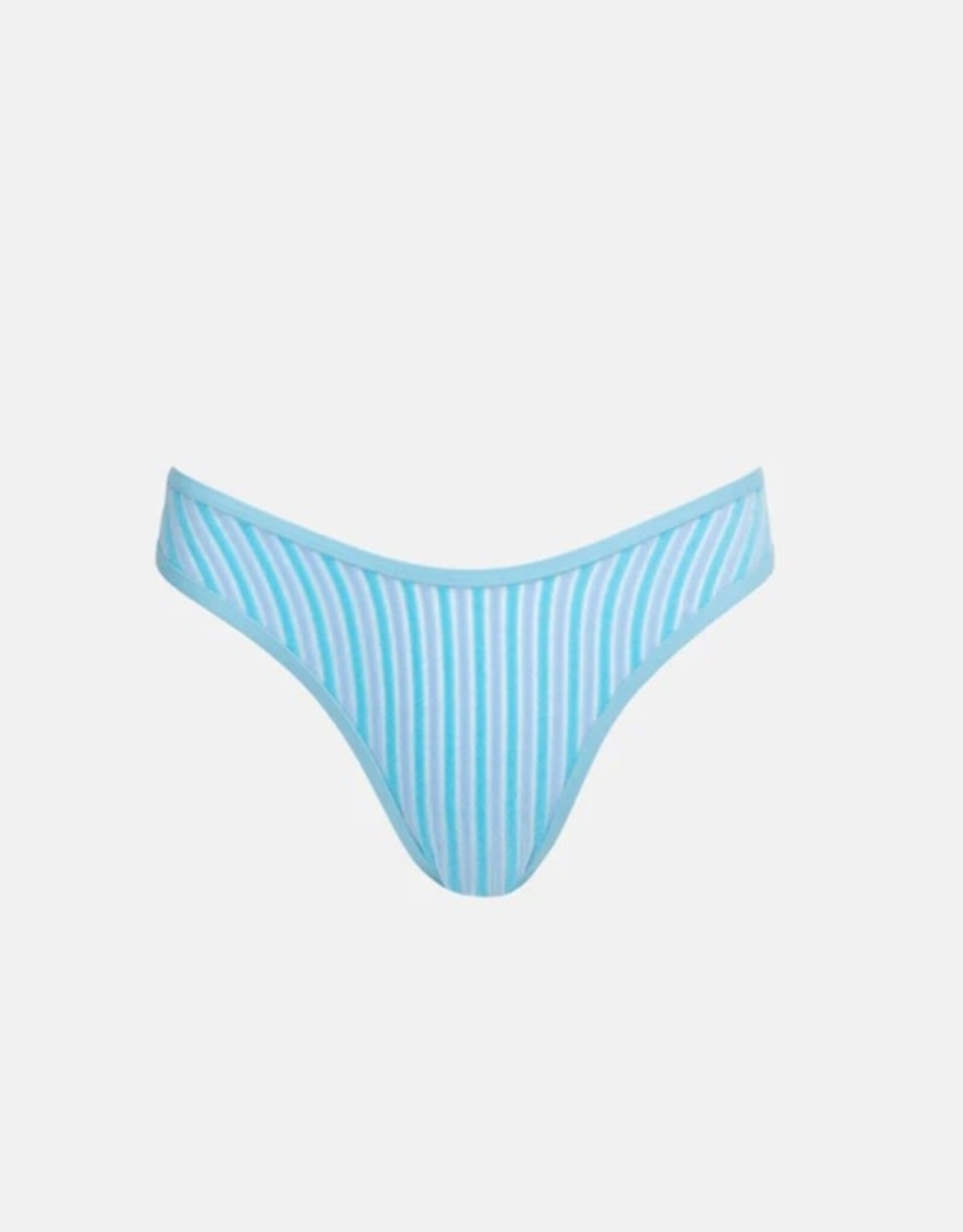 Rhythm Rhythm Terry Sands Stripe Hi Cut Bikini Pant Blue