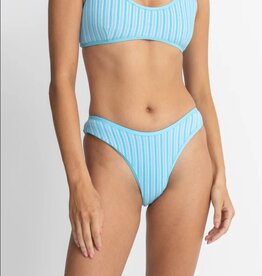 Rhythm Rhythm Terry Sands Stripe Hi Cut Bikini Pant Blue
