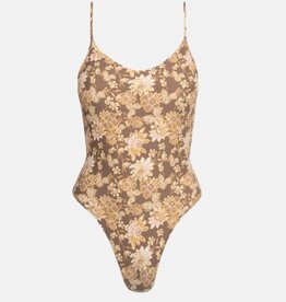 Rhythm Rhythm Arcadia Paisley Cross Back One Piece Swimsuit Chocolate