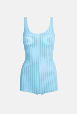 Rhythm Rhythm Terry Sands Stripe Surf Short One Piece Swimsuit Blue