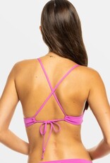 Roxy Roxy Solid Beach Classics Athletic Triangle Bikini Top Shocking Pink