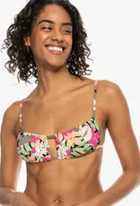 Roxy Roxy Printed Beach Classics Fashion Bralette Bikini Top Anthracite Palm Song