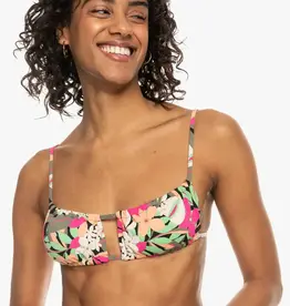 Roxy Roxy Printed Beach Classics Fashion Bralette Bikini Top Anthracite Palm Song
