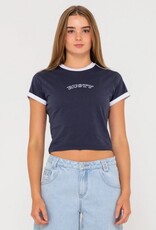 Rusty Rusty Double Trouble Skimmer Contrast Tee Navy Blue