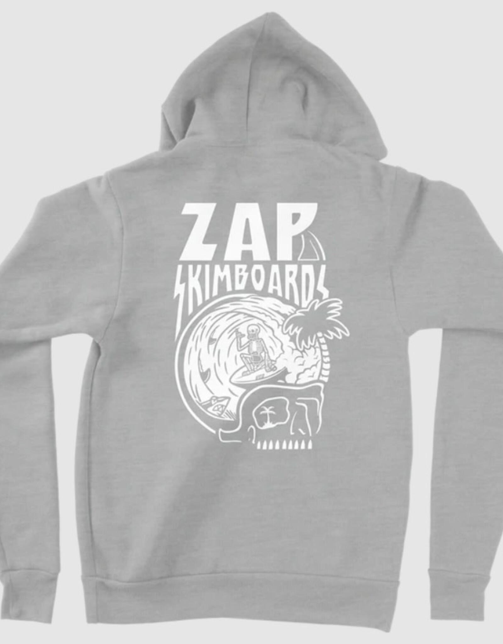 Zap Skimboards Zap Barrel Skull Fleece Hoodie Heather Grey