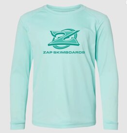Zap Skimboards Zap Oval SPF Long Sleeve Youth Tee Aqua