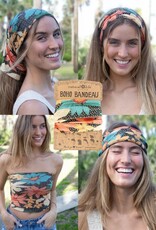 Natural Life Natural Life Boho Bandeau Blue Coral Cream Floral
