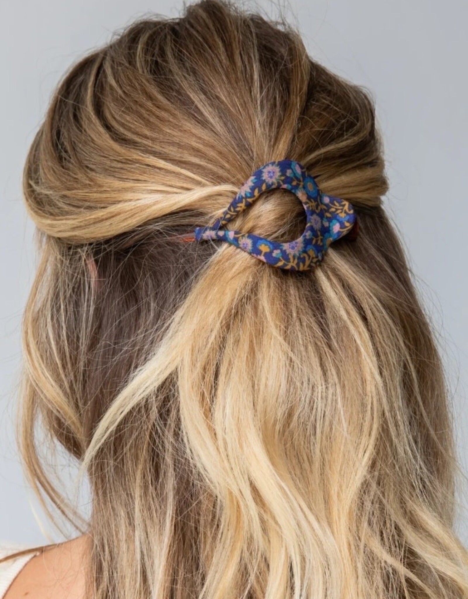 Natural Life Natural Life Floral Fabric Boho Hair Clip Indigo