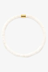 Pura Vida Pura Vida Seascape Vinyl Disc Stretch Bracelet White