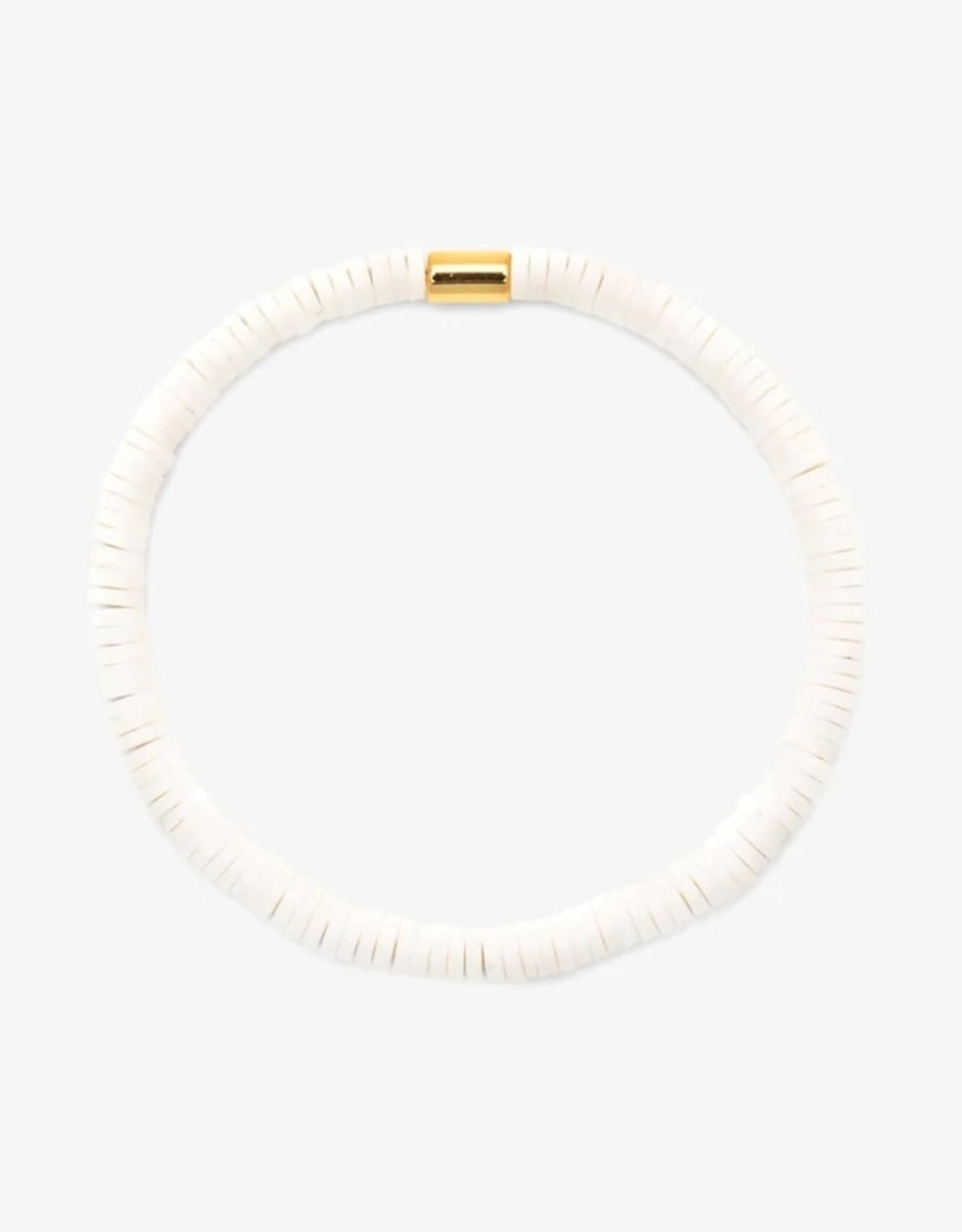 Pura Vida Pura Vida Seascape Vinyl Disc Stretch Bracelet White