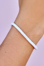 Pura Vida Pura Vida Seascape Vinyl Disc Stretch Bracelet White