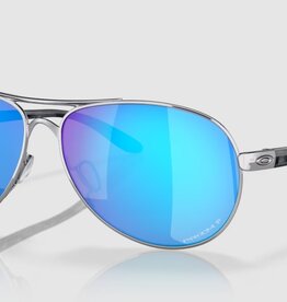 Oakley Oakley Feedback Polished Chrome Sunglasses Prizm Sapphire Iridium Polar