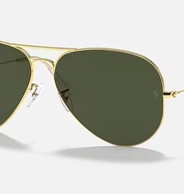 Ray Ban Ray Ban Aviator Large Metal Arista Sunglasses Green Polarized