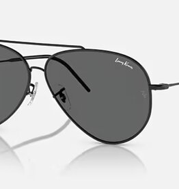 Ray Ban Ray Ban Aviator Reverse Black Sunglasses Dark Grey