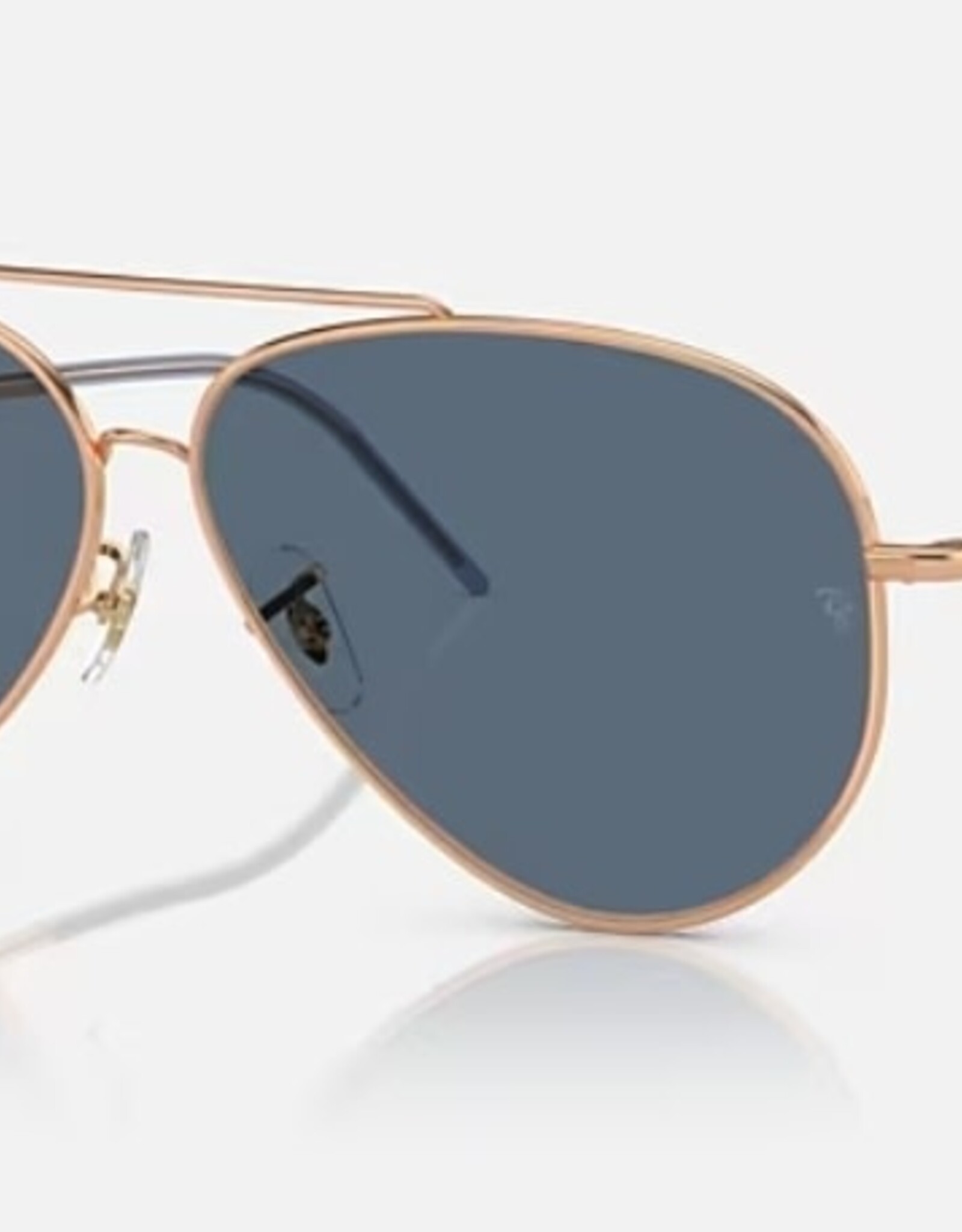 Ray Ban Ray Ban Aviator Reverse Rose Gold Sunglasses Dark Blue