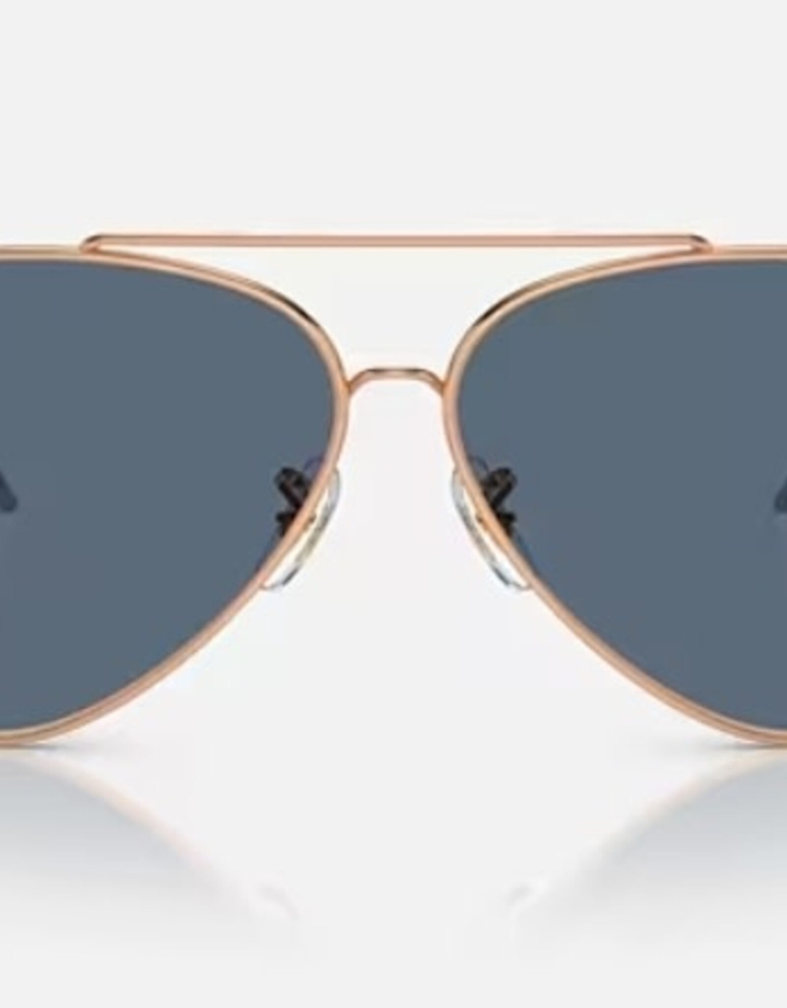 Ray Ban Ray Ban Aviator Reverse Rose Gold Sunglasses Dark Blue