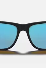 Ray Ban Ray Ban Justin Rubber Black Sunglasses Blue Flash