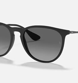 Ray Ban Ray Ban Erika Rubber Black Sunglasses Light Grey Gradient Grey