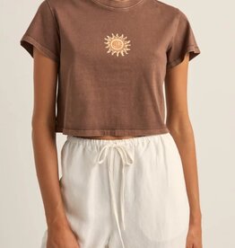 Rhythm Rhythm Sunshine Crop Crew Tee Chocolate