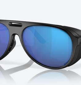 Costa Del Mar Costa Grand Catalina Matte Black Sunglasses Blue Mirror 580G