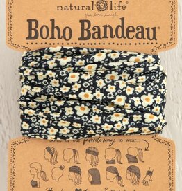 Natural Life Natural Life Boho Bandeau Black White Daisies