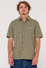 Rusty Rusty Datsun 2K Button Up Short Sleeve Shirt Army Green