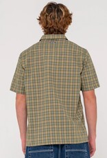 Rusty Rusty Datsun 2K Button Up Short Sleeve Shirt Army Green
