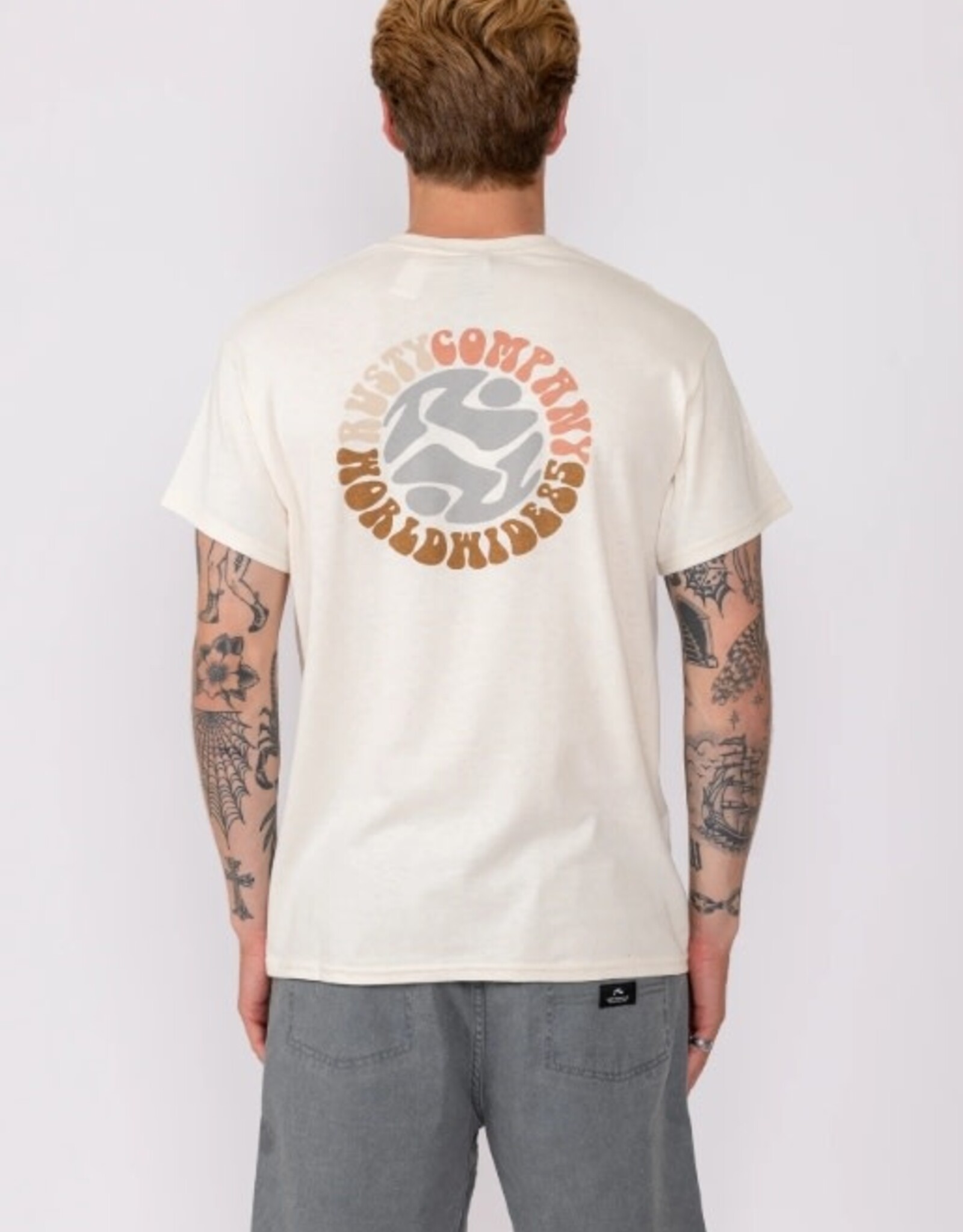 Rusty Rusty Retro World Short Sleeve Tee Ecru