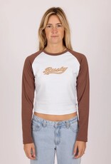 Rusty Rusty Norty Long Sleeve Raglan Baby Tee Chocolate