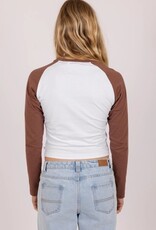 Rusty Rusty Norty Long Sleeve Raglan Baby Tee Chocolate