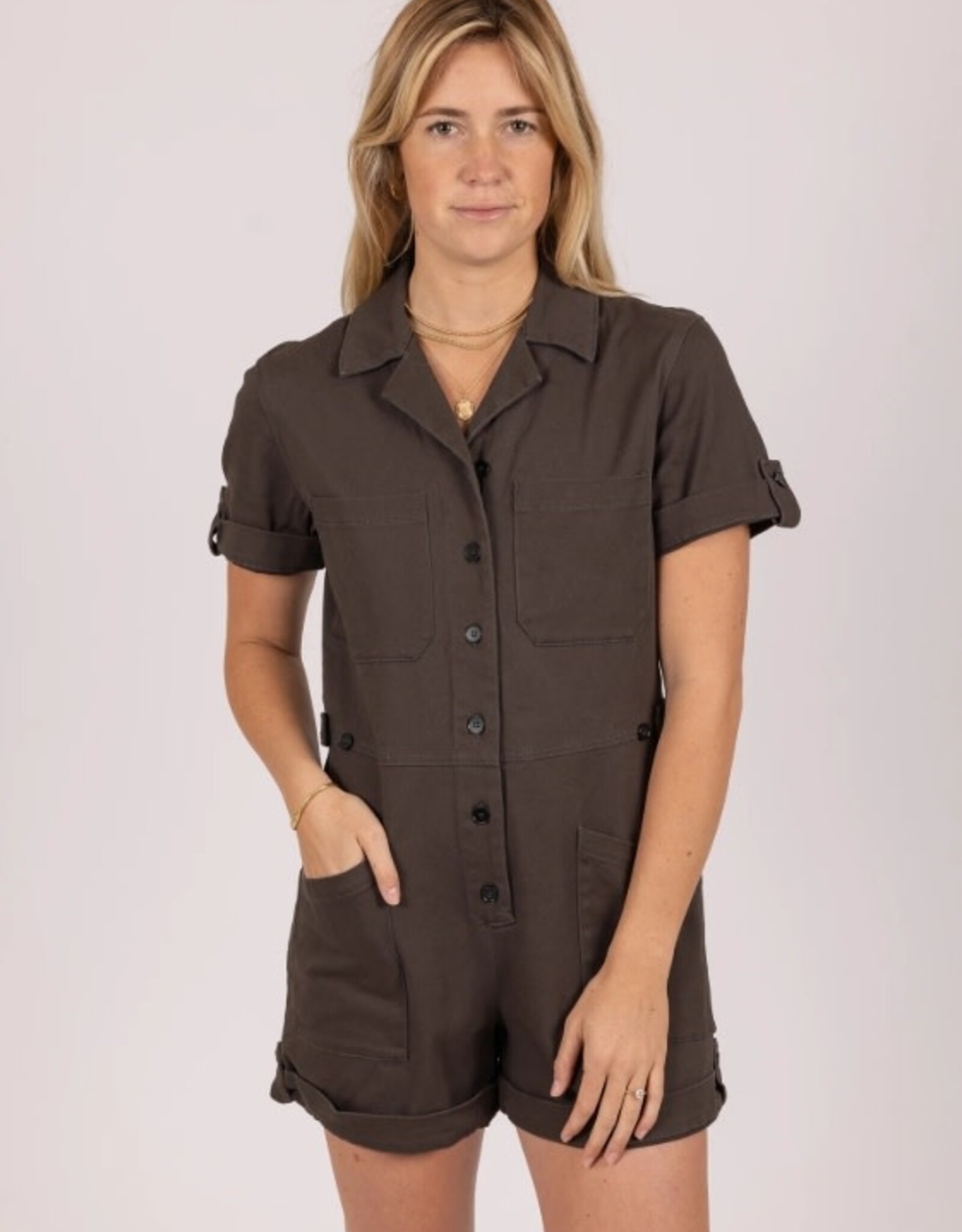 Rusty Rusty Margot Romper Charcoal