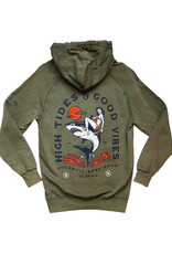 Atlantic Surf Co Atlantic Surf High Tides Good Vibes Hoodie Olive